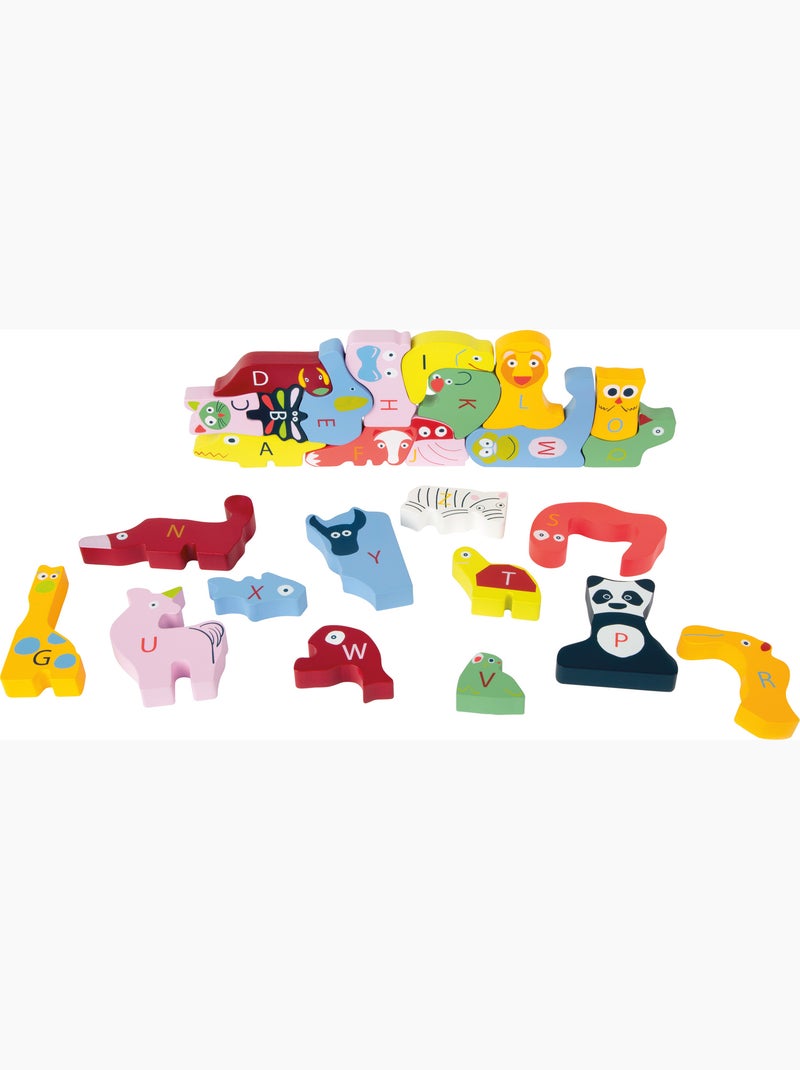 Puzzle ABC en bois Orange - Kiabi