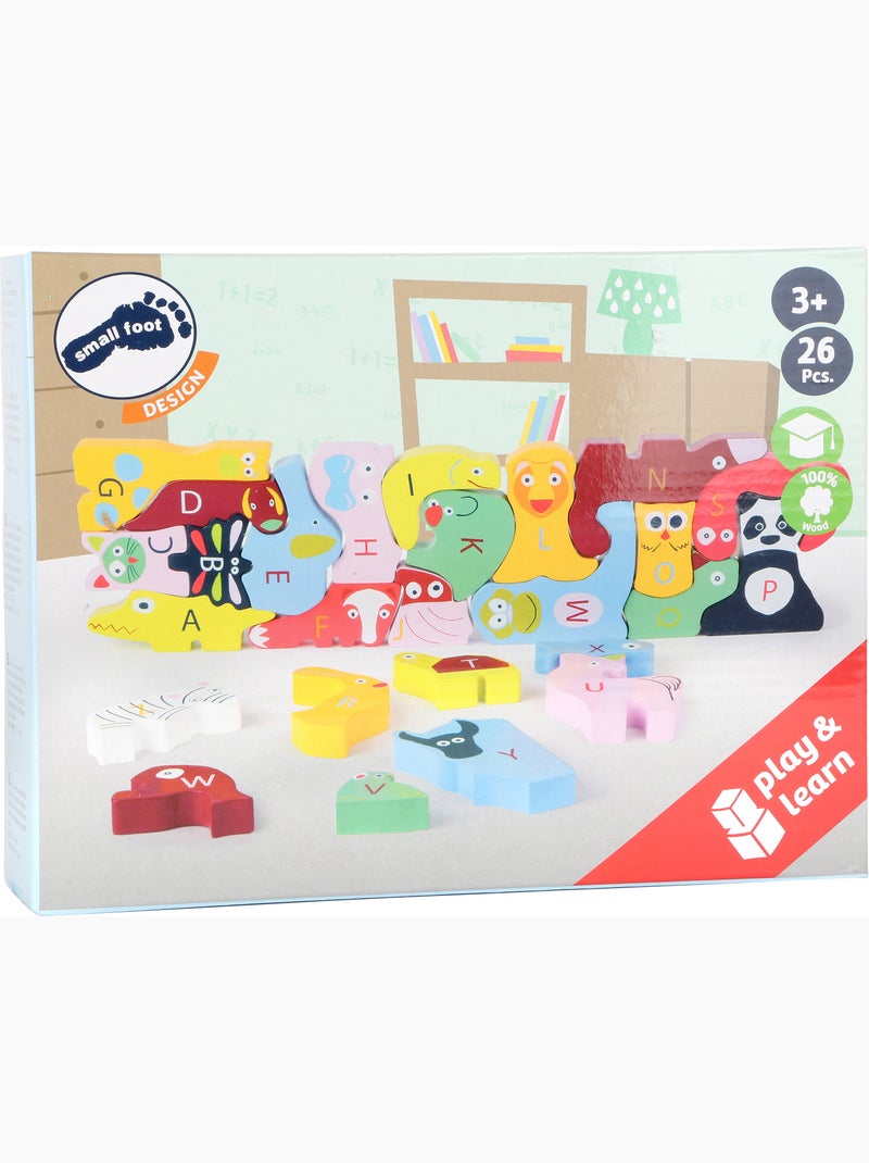 Puzzle ABC en bois Orange - Kiabi