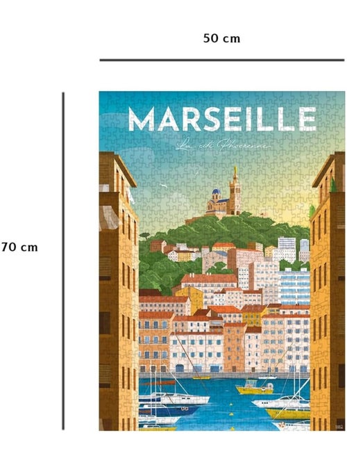 Puzzle affiche de marseille 1000 pcs - Kiabi