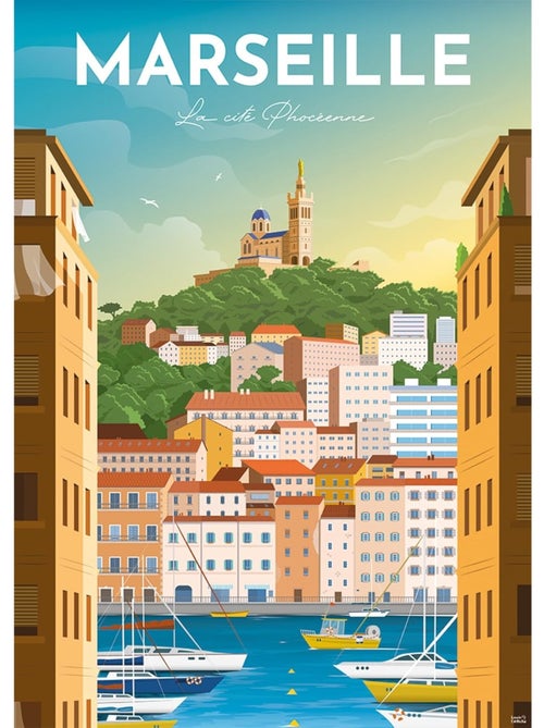 Puzzle affiche de marseille 1000 pcs - Kiabi