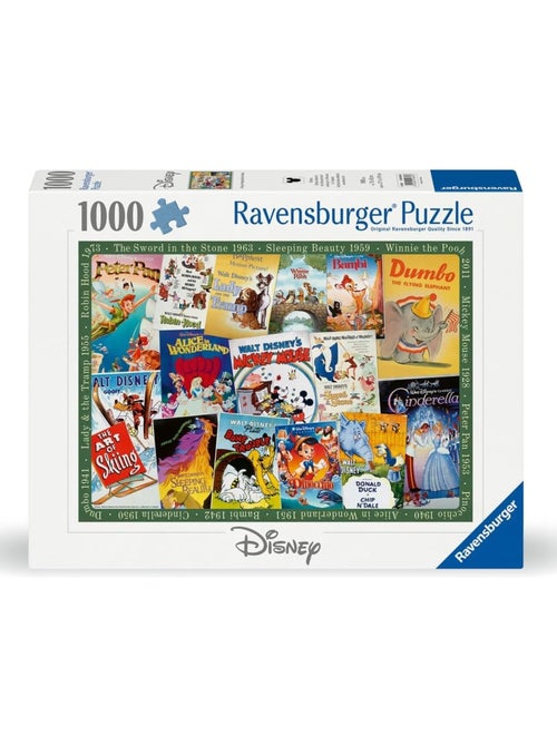 Puzzle affiche vintage des films disney 1000 pcs - Kiabi