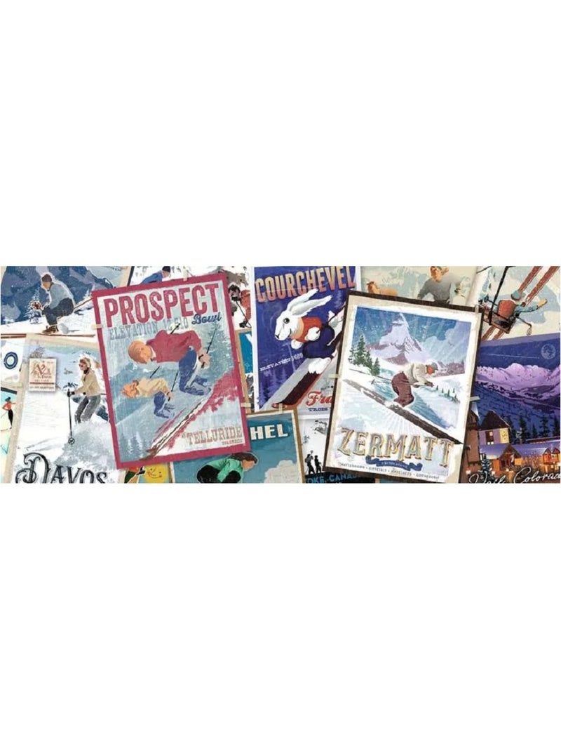 Puzzle affiches de ski vintage 1000 pcs N/A - Kiabi