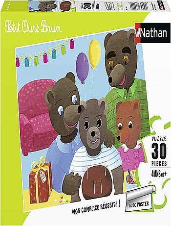 Puzzle Anniversaire Petit Ours Brun 30 pcs