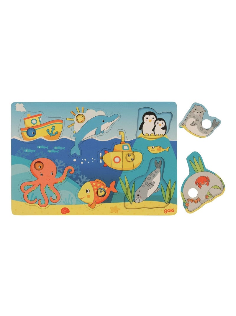 Puzzle avec images cachées - Animaux marins Bleu - Kiabi