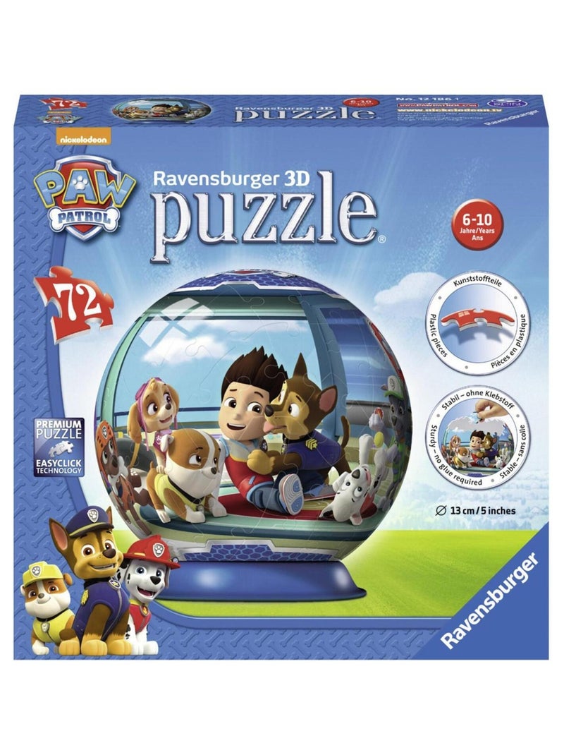 Puzzle Ball 3D 72 pièces : Pat'Patrouille (Paw Patrol) N/A - Kiabi