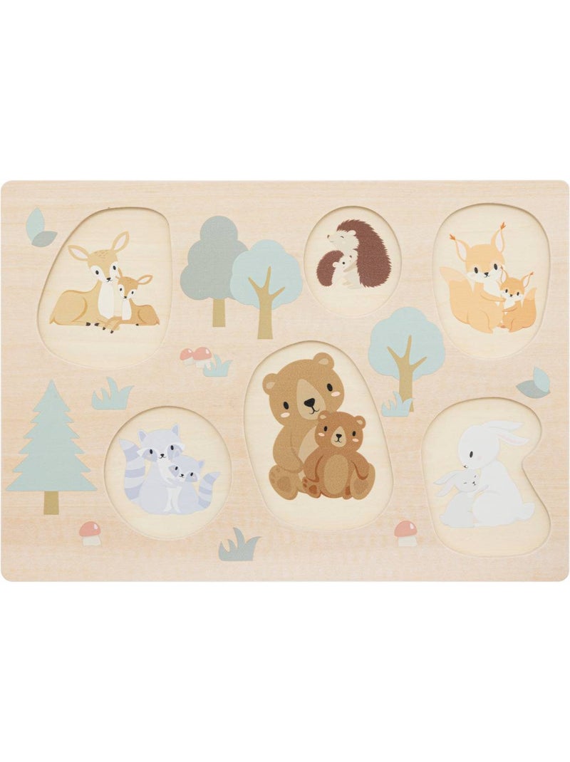 Puzzle bébé en bois animaux de la forêt fora Multicolore - Kiabi