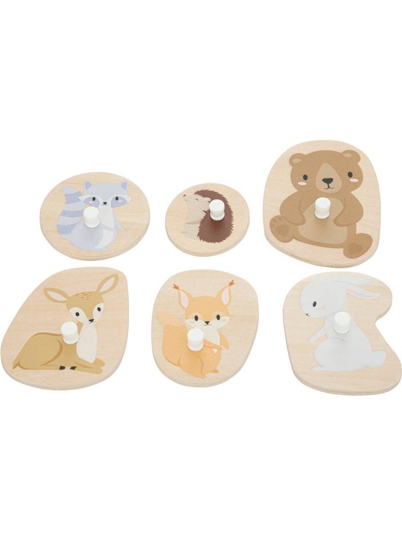 Puzzle bébé en bois animaux de la forêt fora Multicolore - Kiabi