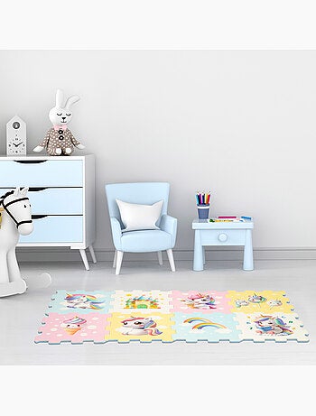 Puzzle bébé licorne tapis 8 pièces caoutchouc eva c'baby
