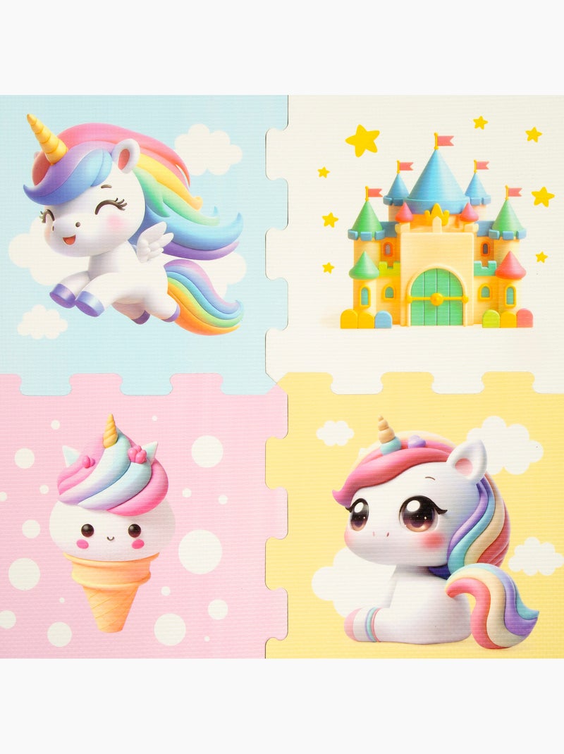 Puzzle bébé licorne tapis 8 pièces caoutchouc eva c'baby N/A - Kiabi