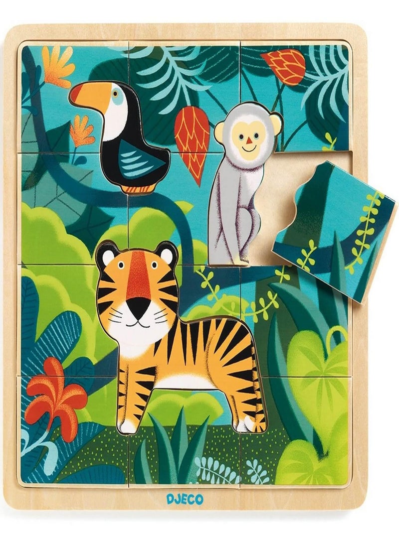 Puzzle cadre 15 pièces : Puzzlo Jungle N/A - Kiabi