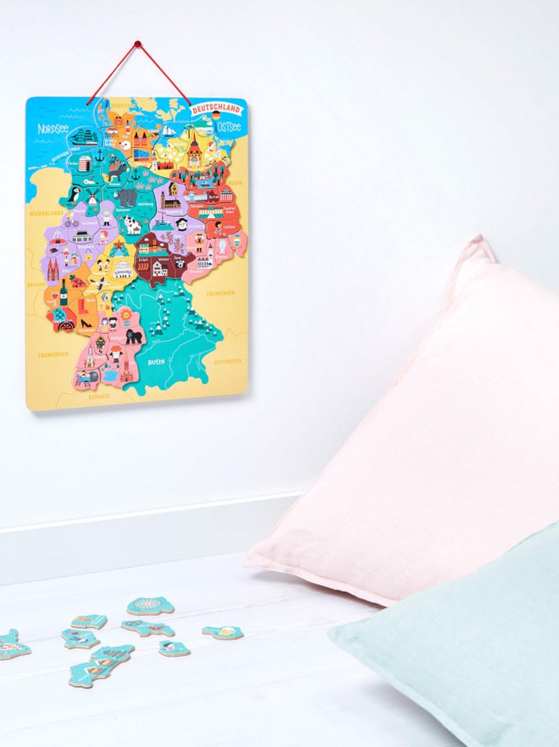 Puzzle carte d'Allemagne magnétique Bleu - Kiabi