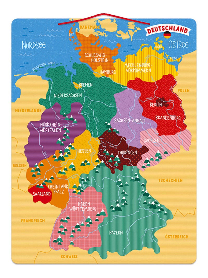 Puzzle carte d'Allemagne magnétique Bleu - Kiabi