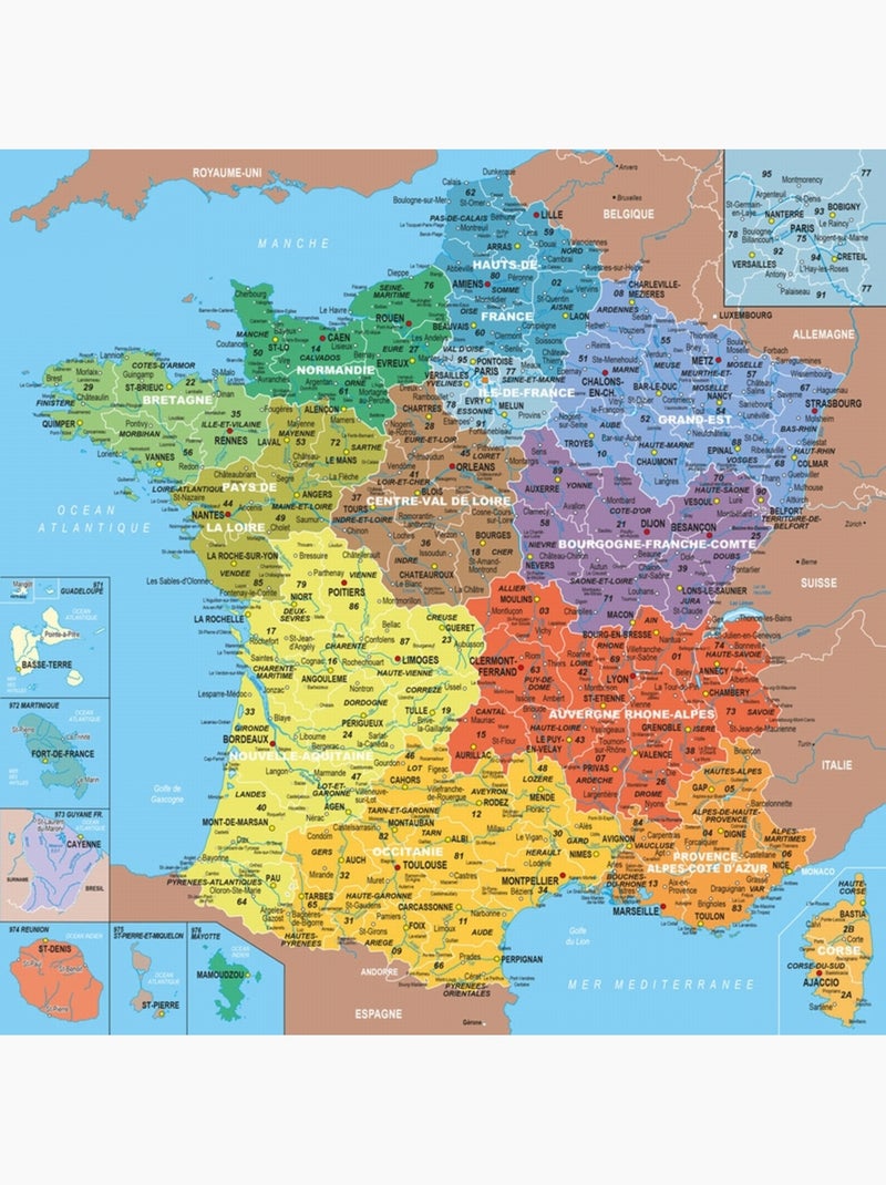 Puzzle carte de france des régions N/A - Kiabi