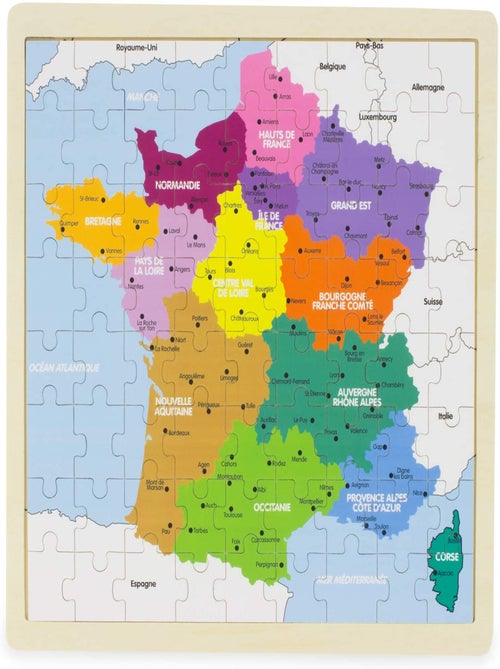 Puzzle carte de France les régions - Kiabi