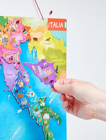 Puzzle carte d'Italie magnétique