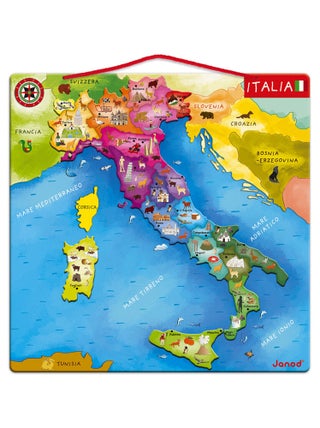 Puzzle carte d'Italie magnétique