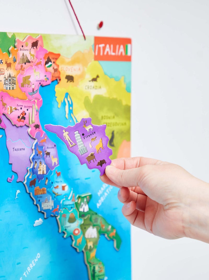 Puzzle carte d'Italie magnétique Bleu - Kiabi