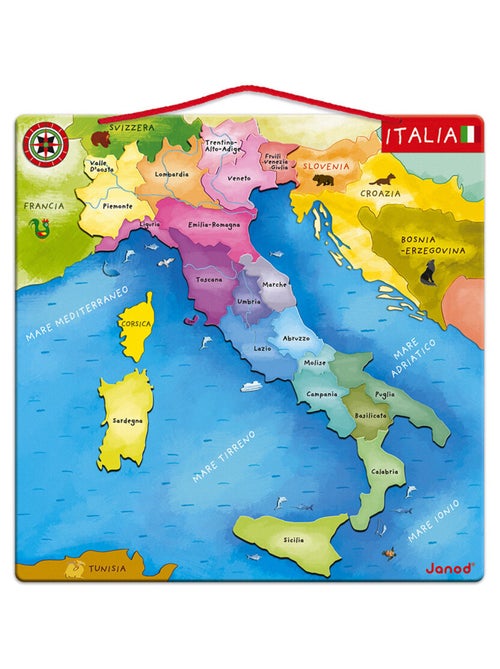 Puzzle carte d'Italie magnétique - Kiabi