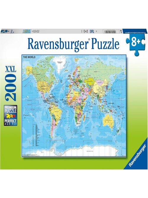 Puzzle Carte du monde 200 pcs - Kiabi