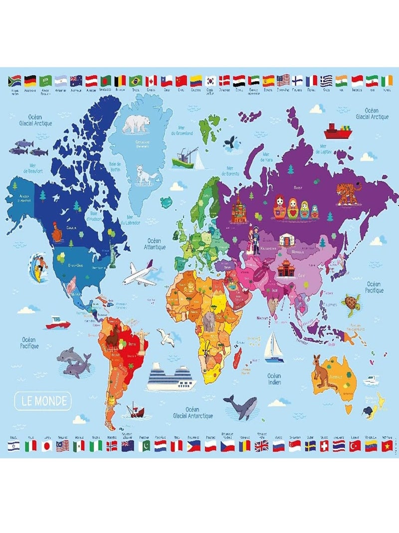 Puzzle Carte du monde 250 pcs N/A - Kiabi