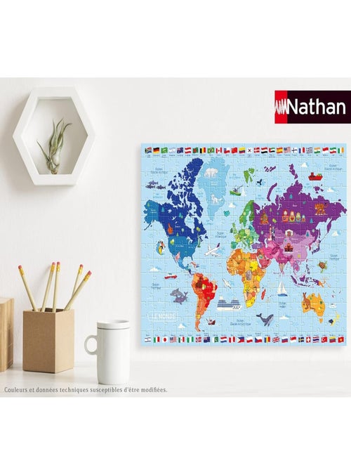 Puzzle Carte du monde 250 pcs - Kiabi