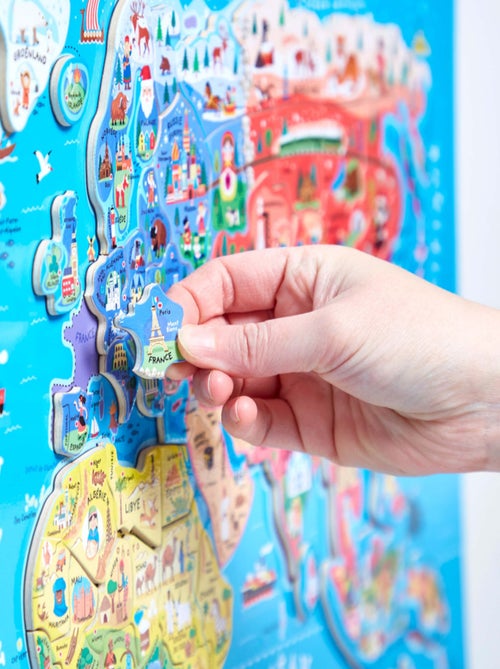 Puzzle Carte du Monde magnétique - Kiabi