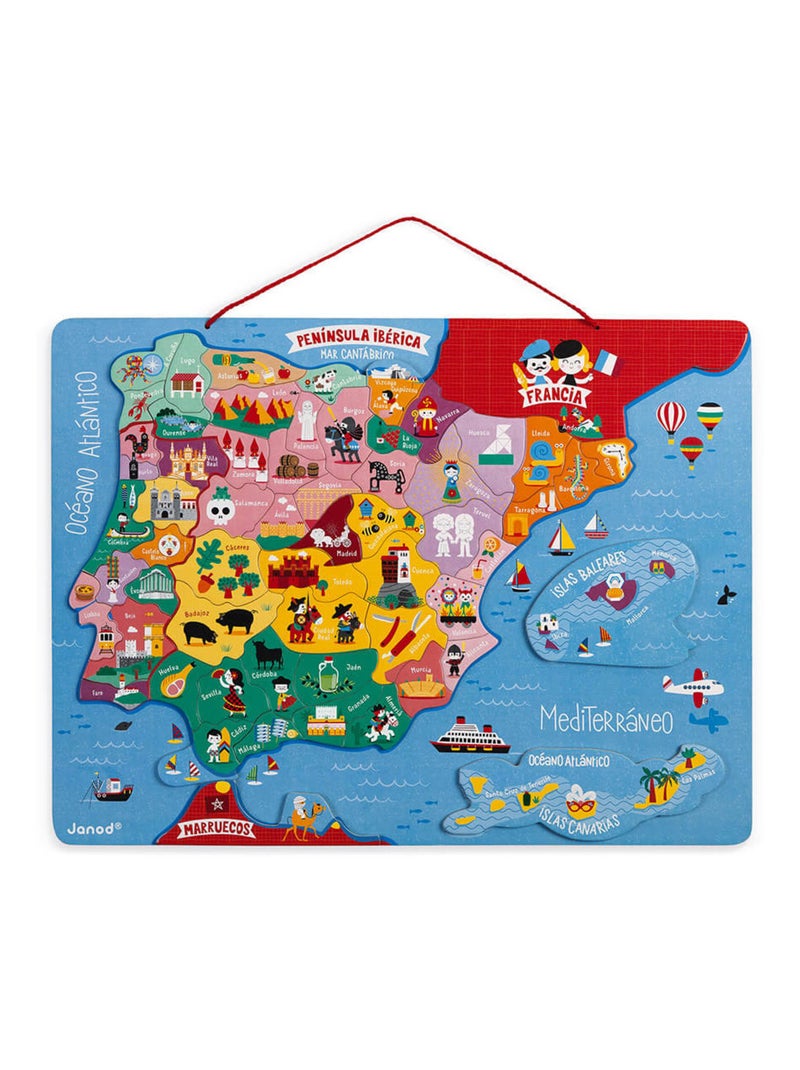 Puzzle carte Péninsule Ibérique magnétique Bleu - Kiabi