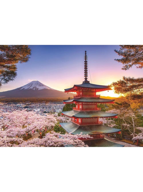 Puzzle cerisiers en fleurs du mont fuji 1000 pcs - Kiabi