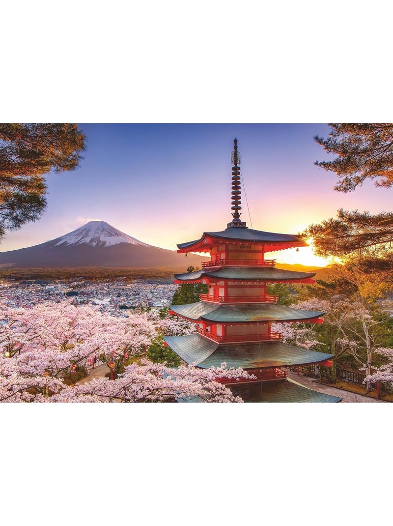 Puzzle cerisiers en fleurs du mont fuji 1000 pcs N/A - Kiabi