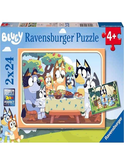 Puzzle C'est parti avec Bluey 2x24 pcs - Kiabi