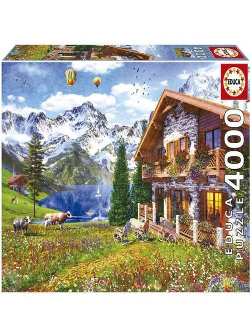 Puzzle chalet dans les Alpes 4000 pièces - colle - Educa - Kiabi