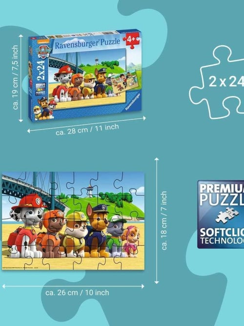Puzzle Chiens héroïques Pat'Patrouille 2x24 pcs - Kiabi