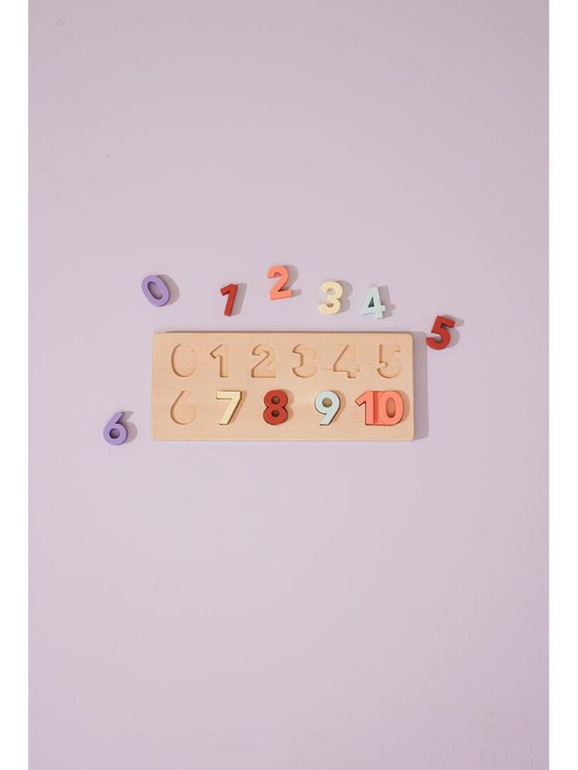 Goki Puzzle In Legno Numeri 0-9 Per Bambini - Gioco Educativo 2+ Anni - Cubi Colorati Multicolore 9x9 Cm - 2