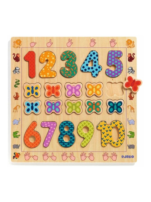 Puzzle chiffres en bois - Kiabi