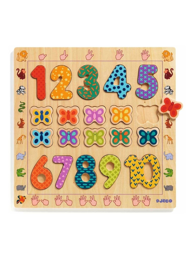 Puzzle chiffres en bois Multicolore - Kiabi