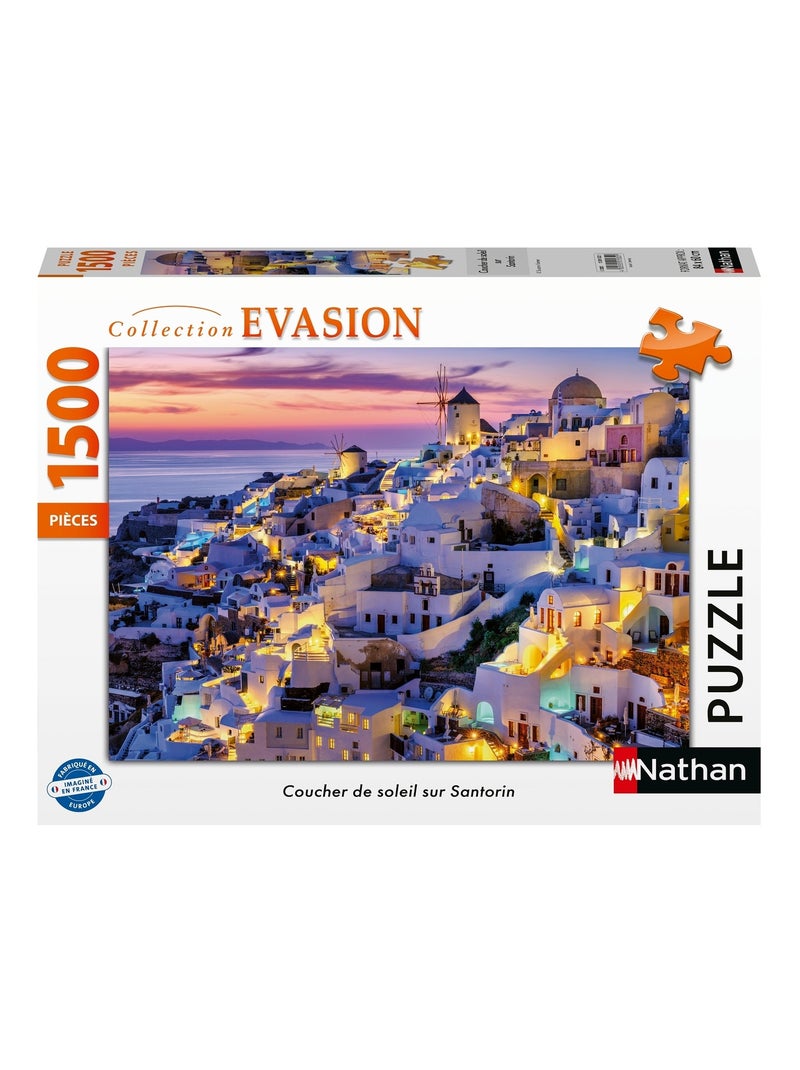 Puzzle Coucher de soleil sur Santorin 1500 pcs N/A - Kiabi