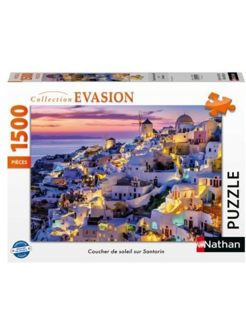 Puzzle coucher de soleil sur santorin 1500 pcs N/A - Kiabi