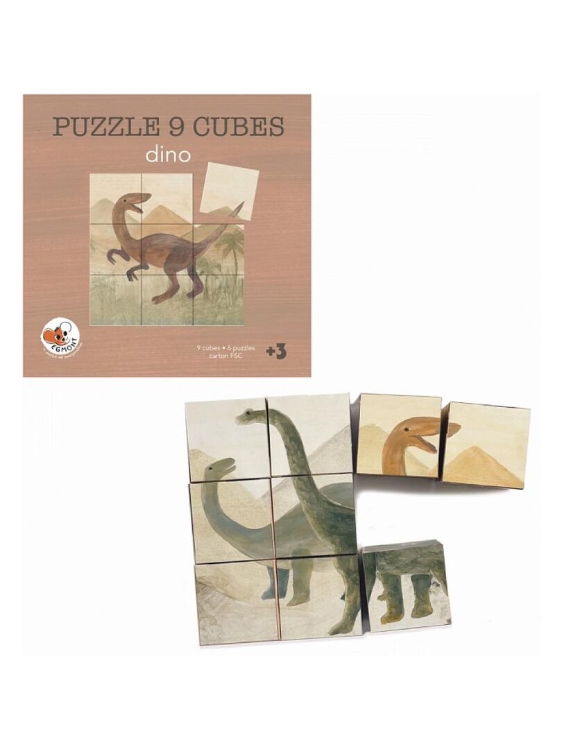 Puzzle cube dinosaure en bois N/A - Kiabi