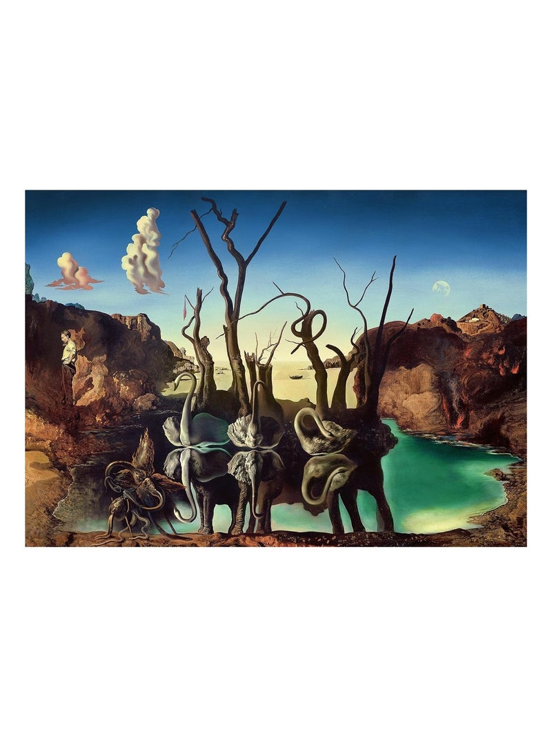 Puzzle Cygnes se reflétant en éléphants 1000 pcs N/A - Kiabi