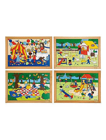 Puzzle d'activités des enfants: le lot de 4 puzzles jeu Montessori