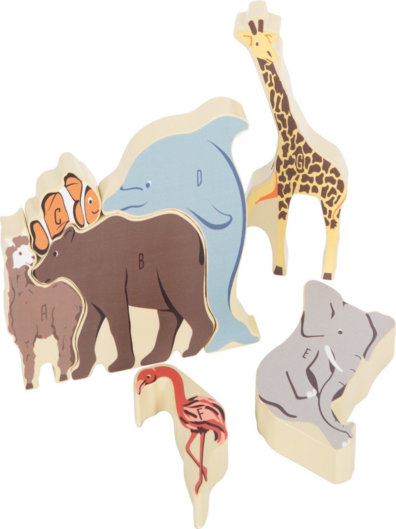 Puzzle de lettres Animaux Beige - Kiabi