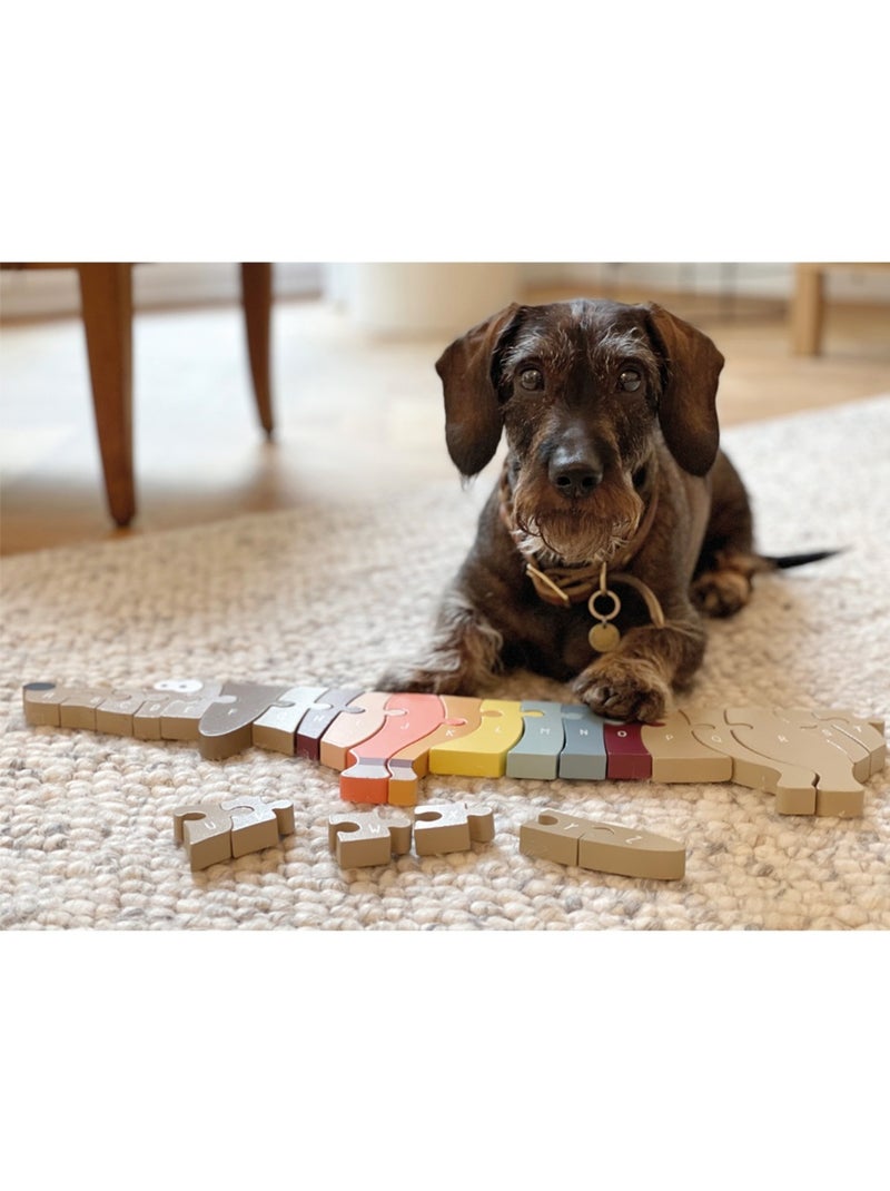 Puzzle de lettres Chien Beige - Kiabi