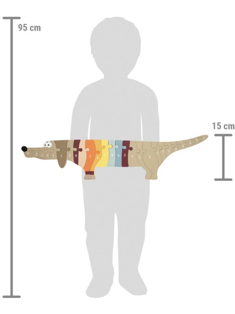 Puzzle de lettres Chien Beige - Kiabi