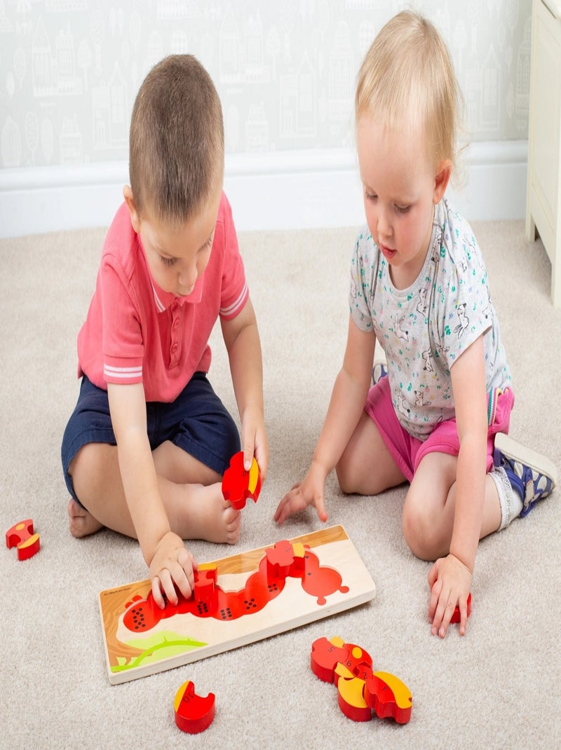 Puzzle des chiffres Chenille Rouge - Kiabi