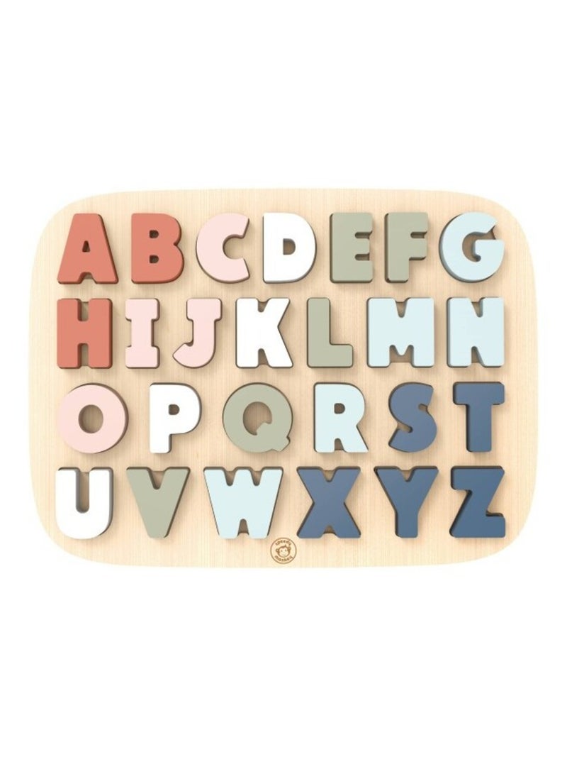 Puzzle des formes alphabet en bois FSC® Beige - Kiabi