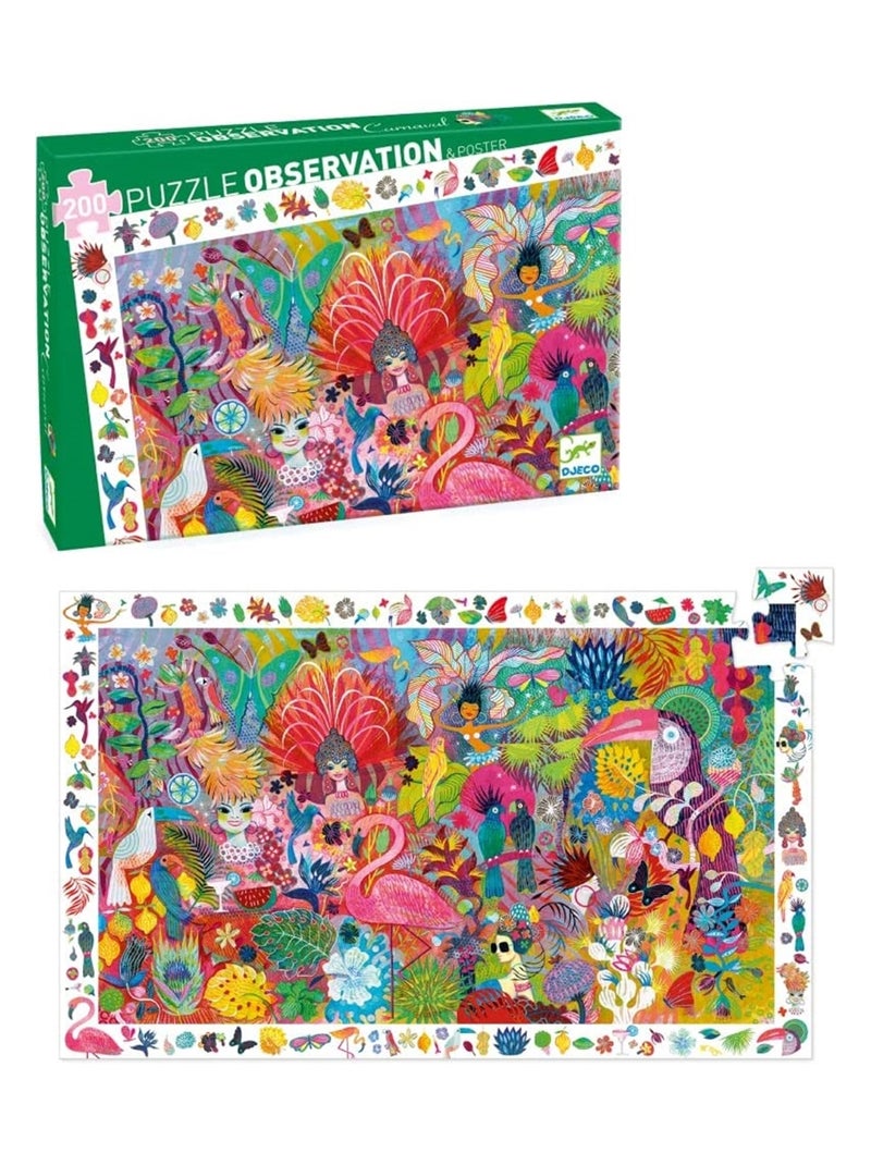 Puzzle d'observation carnaval de rio 200 pièces et poster N/A - Kiabi