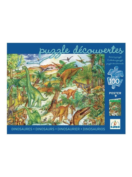 Puzzle d'observation Dinosaures et livret 100 pièce - Kiabi