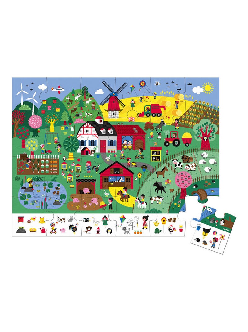 Puzzle d'observation La Ferme 24 pcs N/A - Kiabi