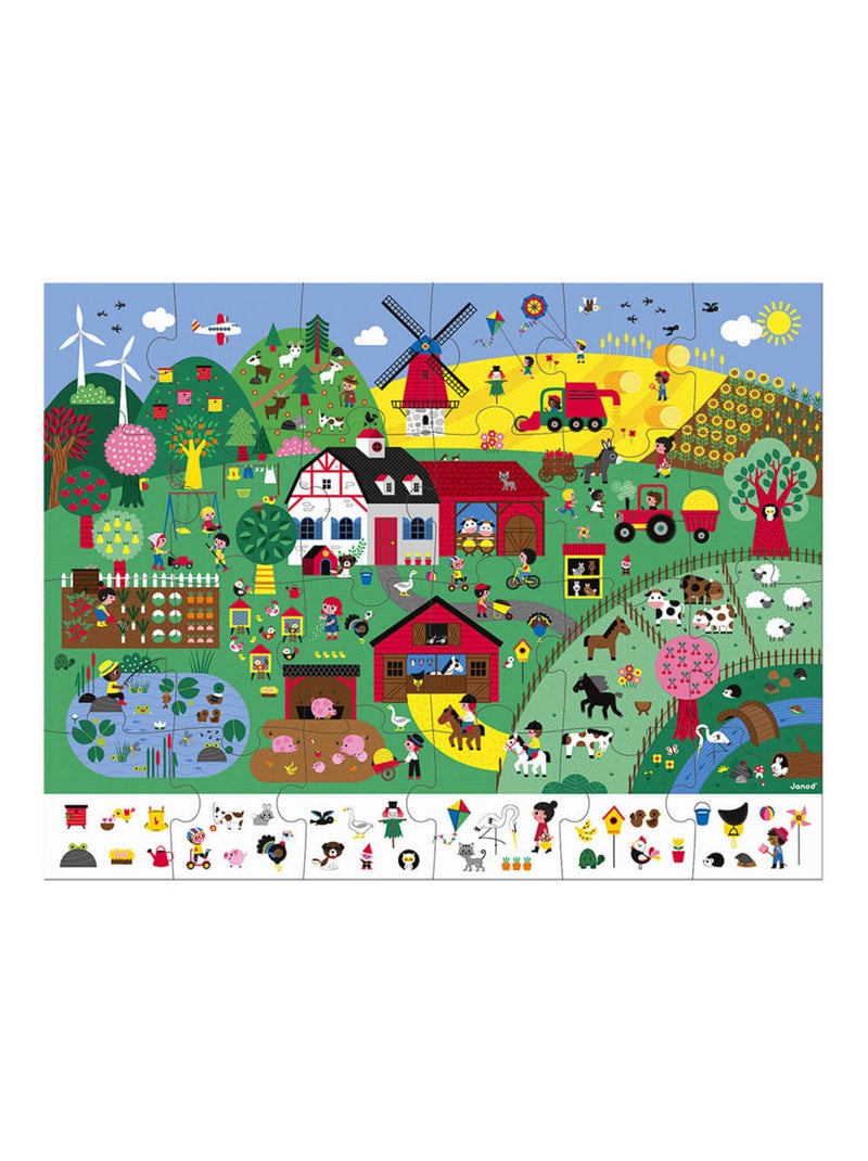 Puzzle d'observation La Ferme 24 pcs N/A - Kiabi