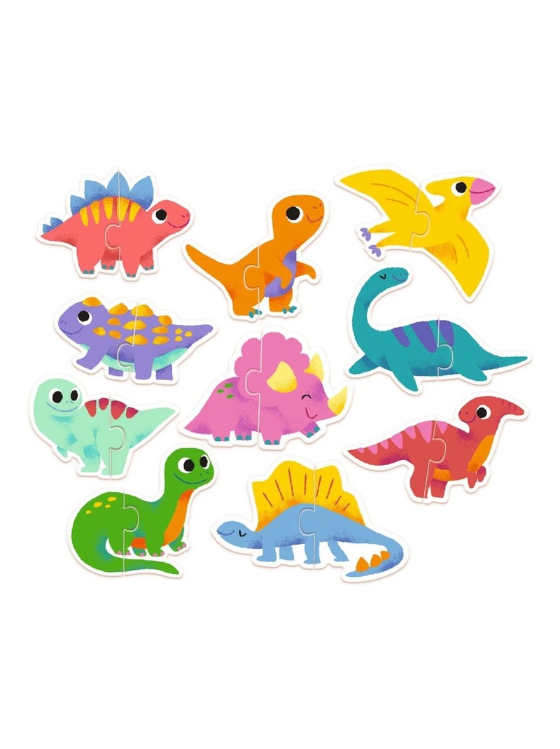 Puzzle duo Dinos Multicolore - Kiabi